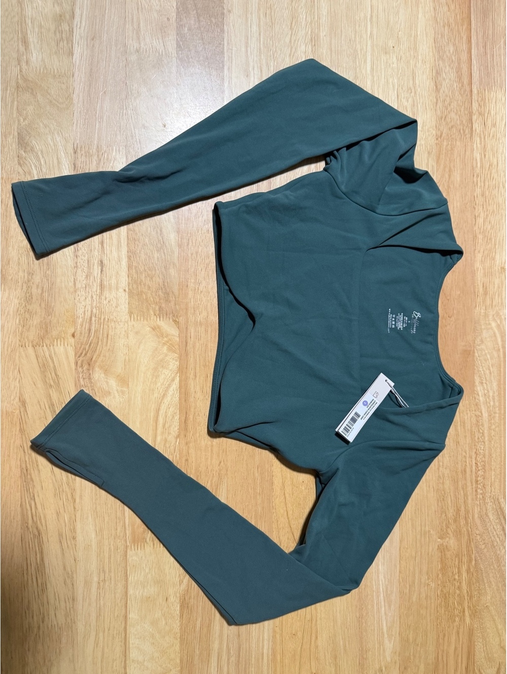 Buffbunny Long Sleeve Curve Crop Top Heiress Ivy Green Size Small NWT